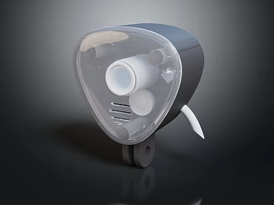 Mechanical Component With Transparent Casing White Circular Parts And Gray Base 3d model