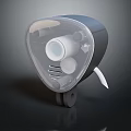 Mechanical Component With Transparent Casing White Circular Parts And Gray Base