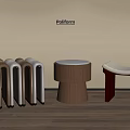 Modern Design Wooden Stools With Foldable Round And Curved Leather Seat Styles
