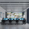 Modern Front Desk Reception Area With Counter Computer And Waiting Seats