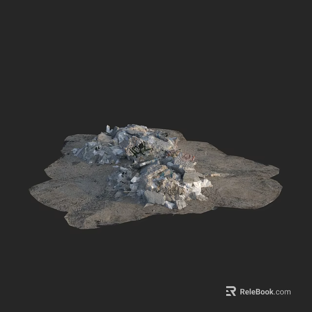 Construction Components Including Concrete Blocks And Debris For Building Projects 3d model