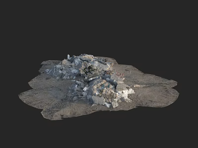 Construction Components Including Concrete Blocks And Debris For Building Projects 3d model