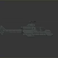 3D Rendered Military Helicopter Model With Detailed Rotor Blades And Gray Finish