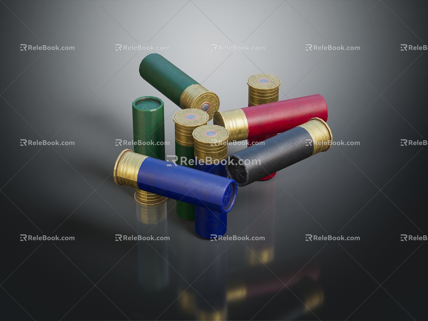 Modern bullet shell shotgun shell 3d model