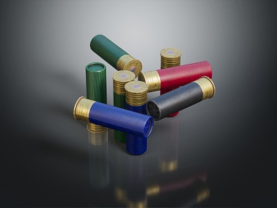 Modern bullet shell shotgun shell model