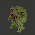 Green Cubic Mechanical Robot Model With Block Design And 3D Structure 3d model