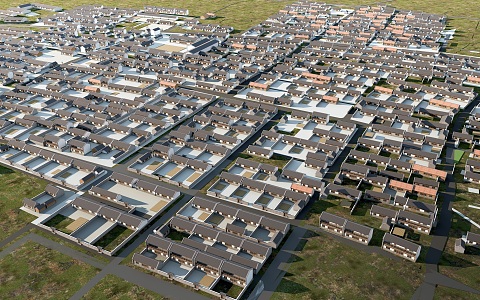 modern houses rural planning rural houses rural architecture beautiful countryside 3d model