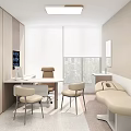 Contemporary Medical Consultation Room Interior With Desk Chairs Bench And Window Lighting