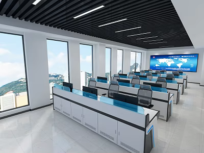 Modern Command Center Ten-party Technology 3d model