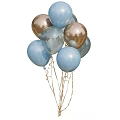 Colorful Balloons Bouquet Featuring Light Blue Silver Clear And Gold For Party Decorations