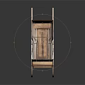 Classic Vintage Wooden Sleigh With Decorative Metal Frame And Traditional Design