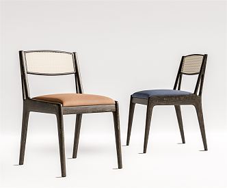 Quiet Single Chair Rattan Single Chair Dining Chair 3d model