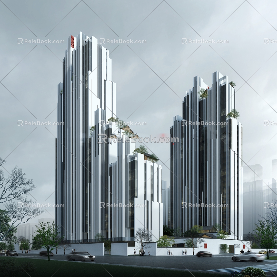 Modern Office Building Guochao Office Building 3d model