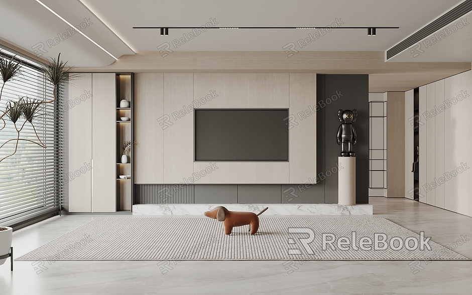 Modern TV background wall model