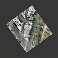 Detailed 3D Urban Block Model With Buildings Streets Trees And Parked Cars