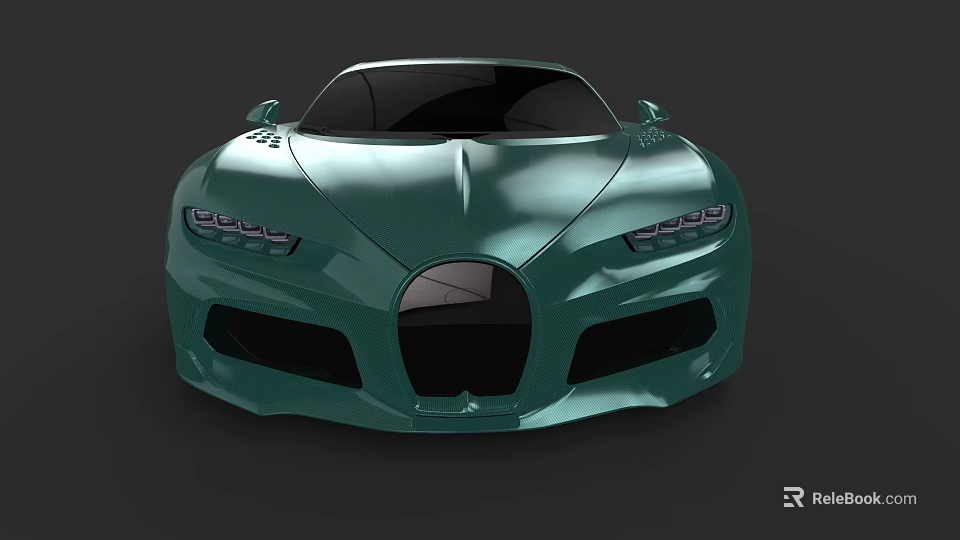 Green Luxury Sports Car With Aerodynamic Front Design And Sleek Exterior 3d model 