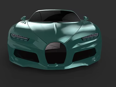 Green Luxury Sports Car With Aerodynamic Front Design And Sleek Exterior 3d model