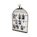 Birdcage Shaped Photo Wall Decorated with Clips and Black and White