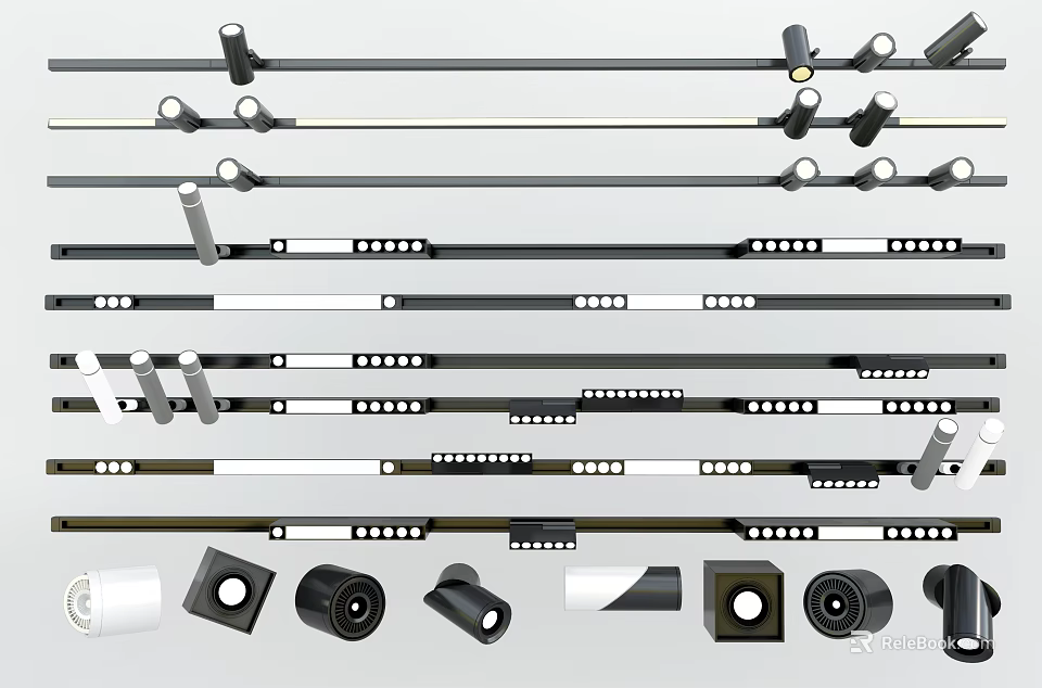 Modern Downlights And Spotlights With Various Designs For Home Lighting Solutions 3d model 