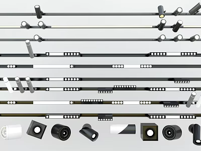 Modern Downlights And Spotlights With Various Designs For Home Lighting Solutions 3d model