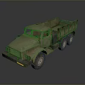 Old Green Military Cargo Truck With Rustic Bed And Six Wheel Design