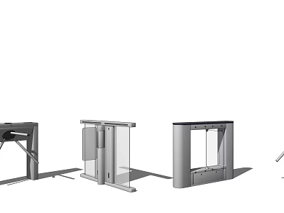 Public Facility Access Control Turnstiles With Modern Design And Security Features 3d model