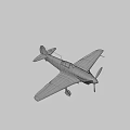 Vintage Military Airplane With Camouflage Paint Number 22 Red Star Emblem And Propeller
