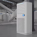Modern Industrial Factory With White Vertical Machinery And Control Panels