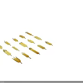 Golden Wheat Ears with Various Designs on Dark Background for Crop Illustrations