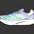 Blue And Green Running Shoes With Modern Striped Design And White Sole