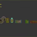 Colorful Green And Orange Cylindrical Barrel Bottle Rectangular Shaped Household Items For Storage