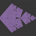Purple Geometric Fractal Structure With Intricate Triangular Patterns In 3D Design