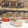 Modern Supermarket Supermarket Baking Area 3d model