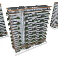 Modern High Rise Residential Buildings Exterior Design With Balconies And Green Plants