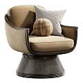 Elegant Velvet Accent Chair With Curved Armrests Plaid Pillow And Textured Round Base