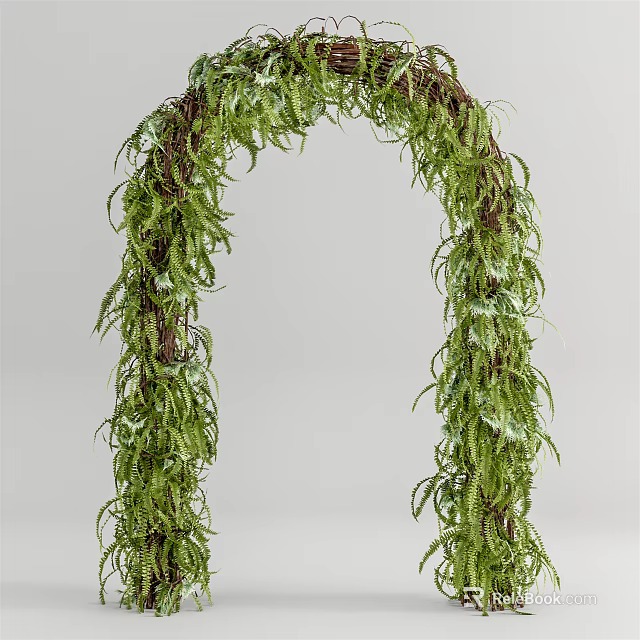 Natural Decorative Archway Adorned With Lush Green Foliage For Garden Decoration 3d model 
