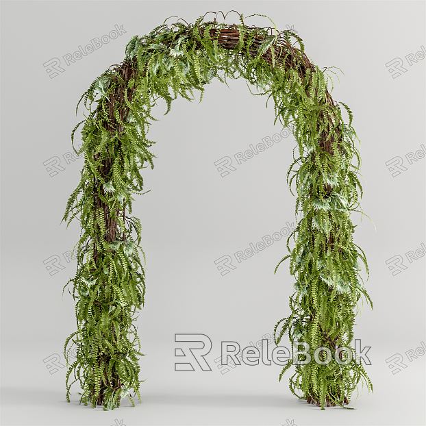 Modern Arch Green Plant Landscape Corridor Flower Frame Green Plant Frame Garden Arch model