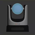 Modern Computer Scanner With White Black Design Blue Lens And Stable Base 3d model
