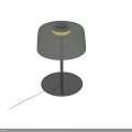 Modern Green Table Lamp with Transparent Dome Shade Black Metal Stand and Warm Yellow Light