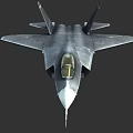Modern Stealth Fighter Jet with Sleek Silver Gray Body Advanced Wings and Cockpit