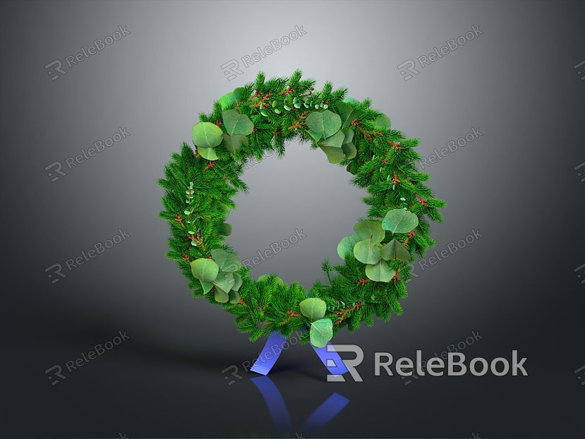 wreath rattan wreath leaves wreath twig wreath rattan green vine plant model