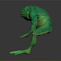 Green Humanoid Fantasy Creature Character In Standing Pose With Detailed Textured 3D Design