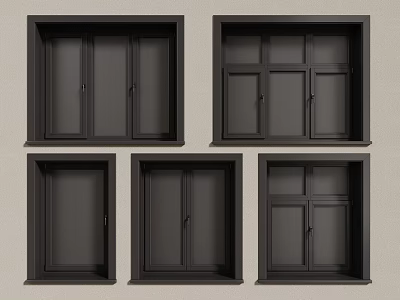 Modern Black Casement Windows Showcasing Various Design Styles For Home Interiors 3d model