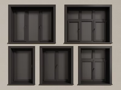 modern windows aluminum alloy windows casement windows floor-to-ceiling windows 3d model