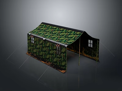 Outdoor Furniture Camouflage Tent With Side Windows And Durable Design 3d model
