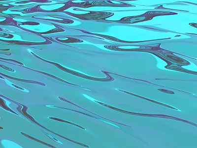 Abstract Teal Wavy Liquid Design With Purple Blue Ripples Flowing Reflective Effect 3d model