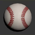 Classic White Baseball With Red Stitching And Smooth Surface For Leisure Activities 3d model