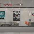 Modern Car Showroom Exterior Featuring Glass Windows Wooden Stripes And Displayed Cars With Green Plants