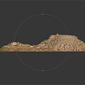 Detailed Sand Terrain Model With Dirt Surface Scattered Stones and Natural Features