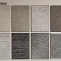 Different Square Carpets Display With Neutral Tones And Various Textures Arranged In Grid 3d model
